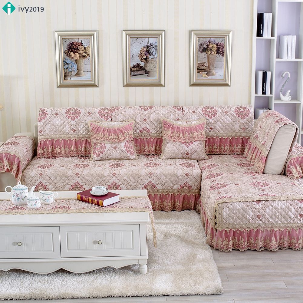 Home Furniture Pink Sofa Cover Sectional Furniture Protector