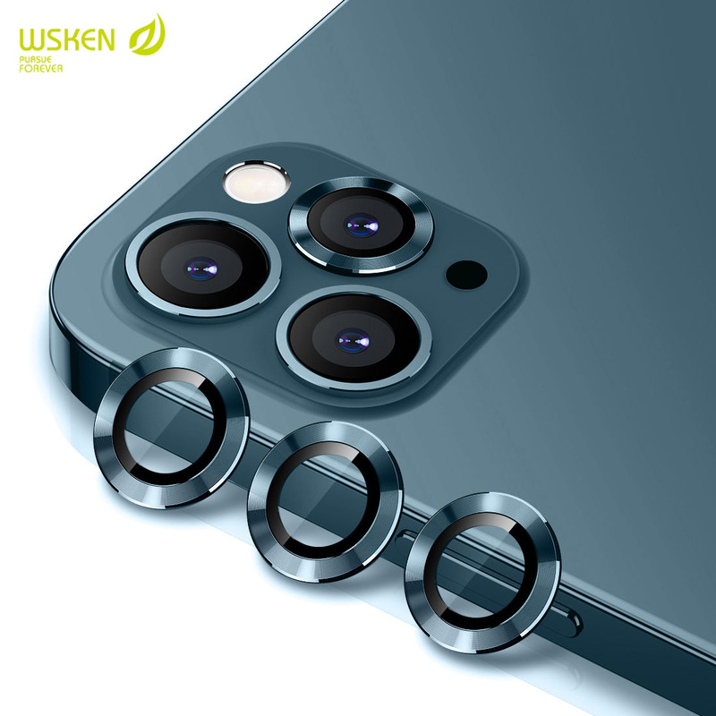 Wsken Set Of 3 For Iphone 12 Pro Max Camera Lens Protector Premium Hd Tempered Glass Metal Ring Aluminum Alloy Lens Screen Cover Film Shopee Malaysia