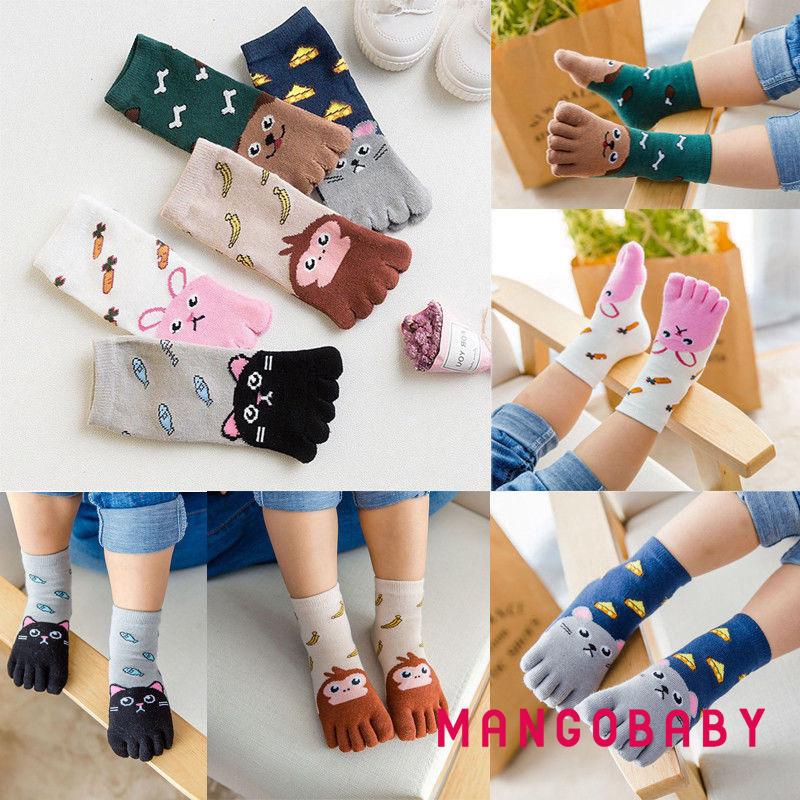 Hot Children Cute Toe Sock Boy Girl Emoji Five Fingers Sock Candy Color Stocking