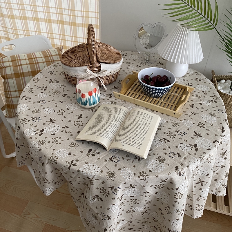 Tablecloth Cotton And Linen Idyllic Tablecloth Coffee Table Round Table Tablecloth Table Cloth Shopee Malaysia