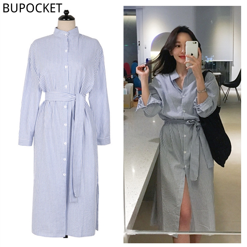 korean long shirt dress