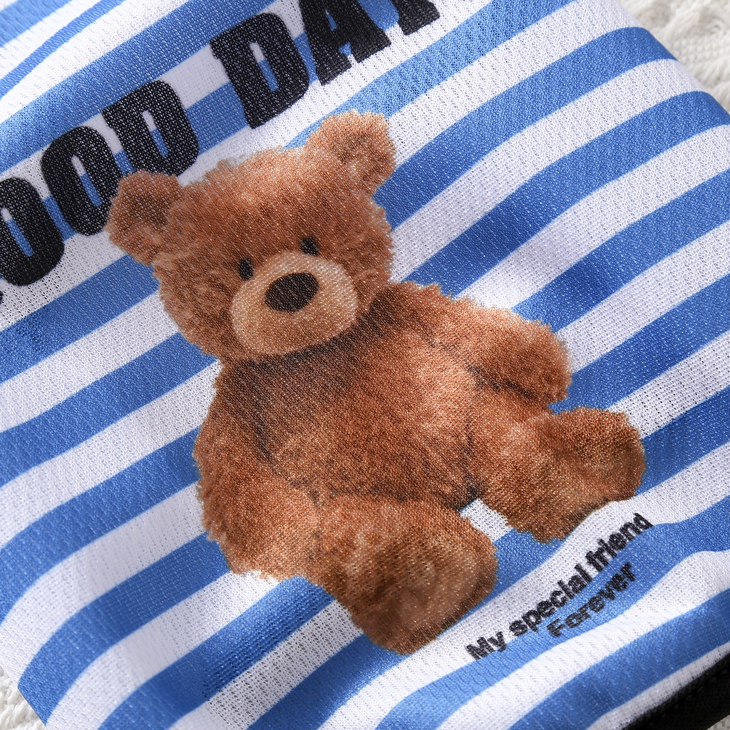 Cartoon Bear Dog Clothes Cute Cotton Pet Striped Bear TShirt Striped