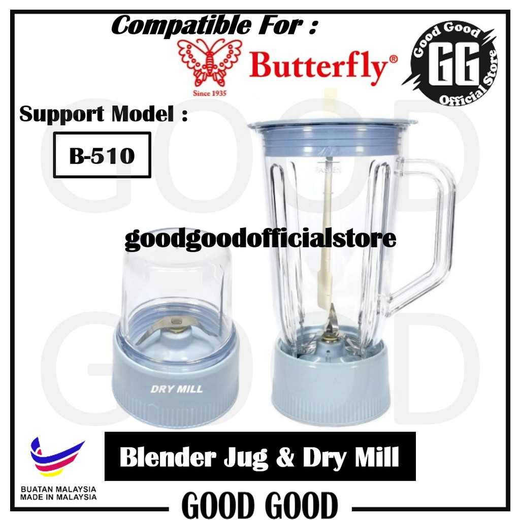 (FREE IF DAMAGED) Butterfly Blender Jug & Dry Mill compatible support model B-510 (Not included Machine) Pengisar 搅拌机