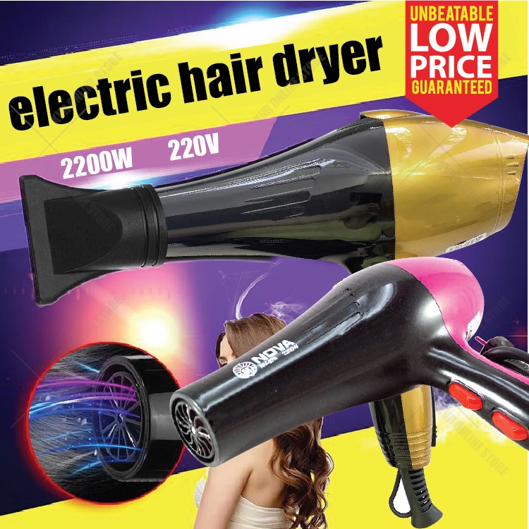 Nova NV978 2200W Electric Hair Dryer 2 Speed Hair Blower / Pengering