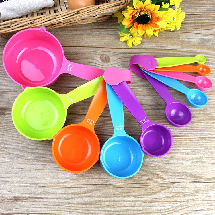 5 Pcs Colorful Plastic Measuring Spoons Set Kitchen Baking Utensil Tools R4J9 