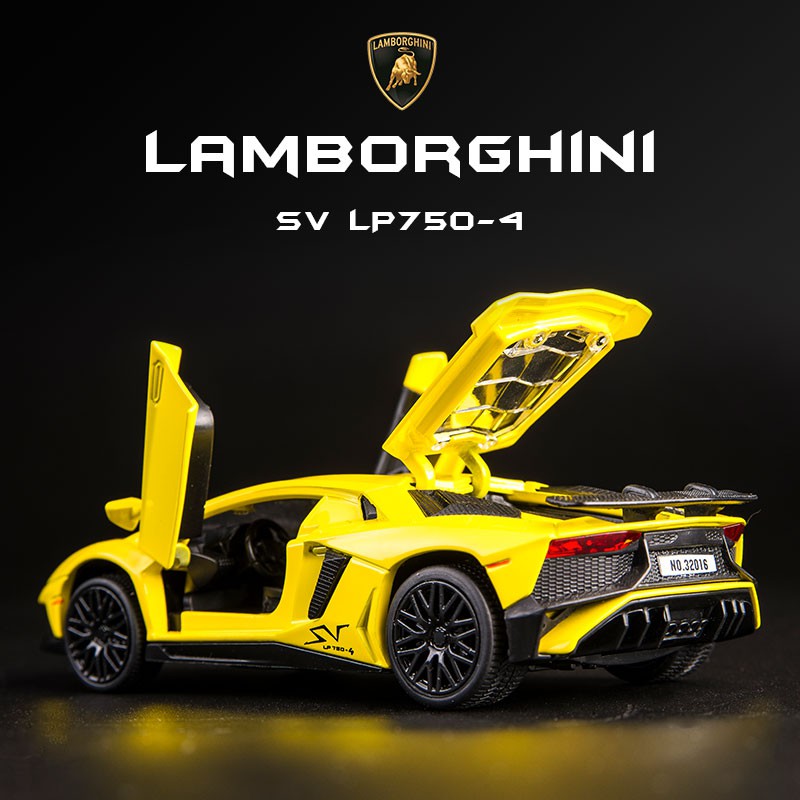 1/32 Lamborghini Aventador LP750-4 Diecast Racing Car Model with Sound&Light Red 