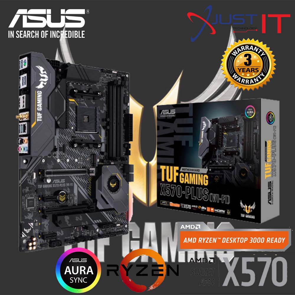 Asus Tuf Gaming X570 Plus Wifi Am4 Gaming Mainboard Shopee Malaysia