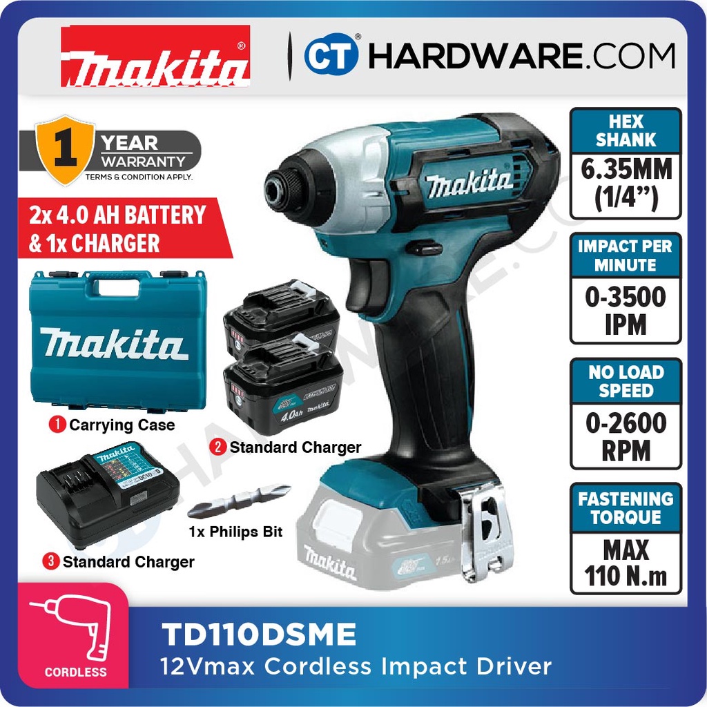 MAKITA TD110D 12V CORDLESS IMPACT DRIVER ( TD110DZ TD110DSME ) | Shopee Malaysia