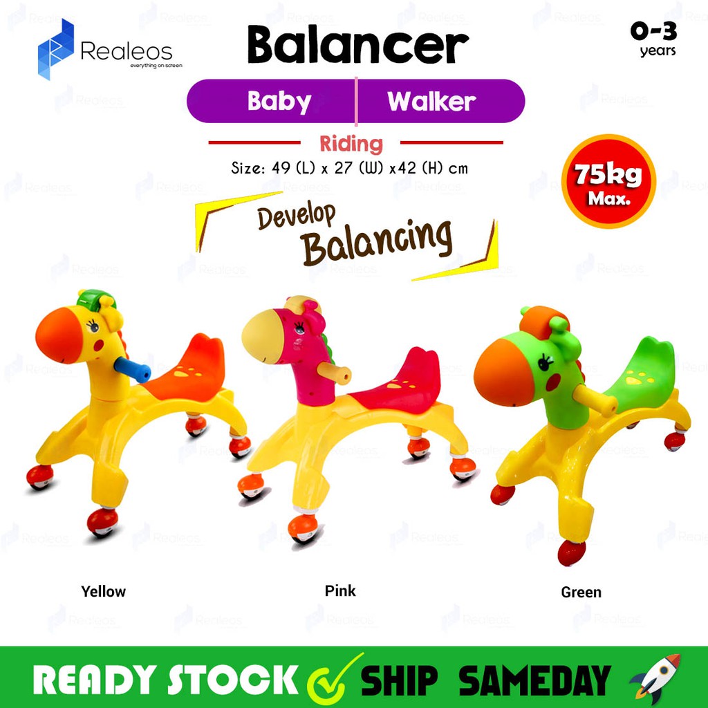 318 Child Scooter Cute Deer Ride and Glide Toddler Rotating Baby Walker