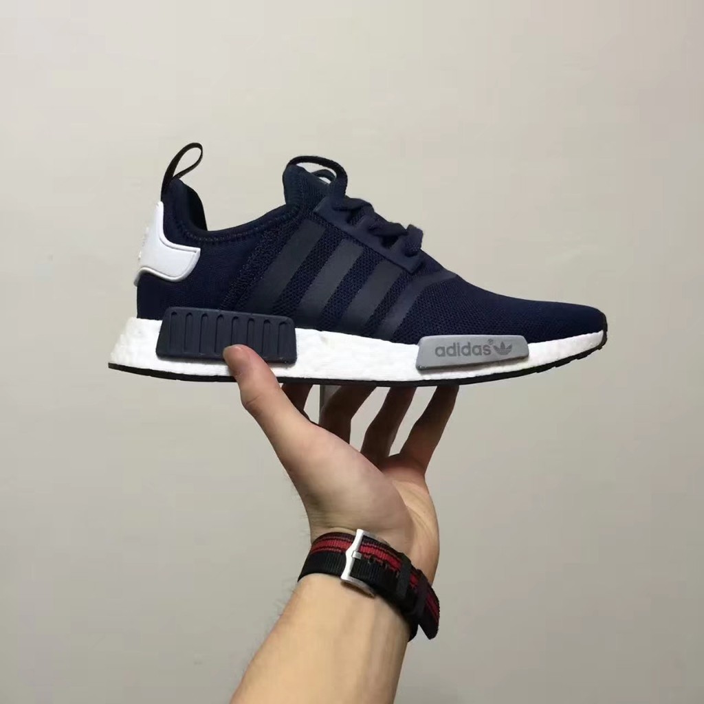 ?READY STOCK?Original design blue men women adidas NMD real boost running shoes ?READY STOCK?Original design blue men women adidas NMD real boost running shoes