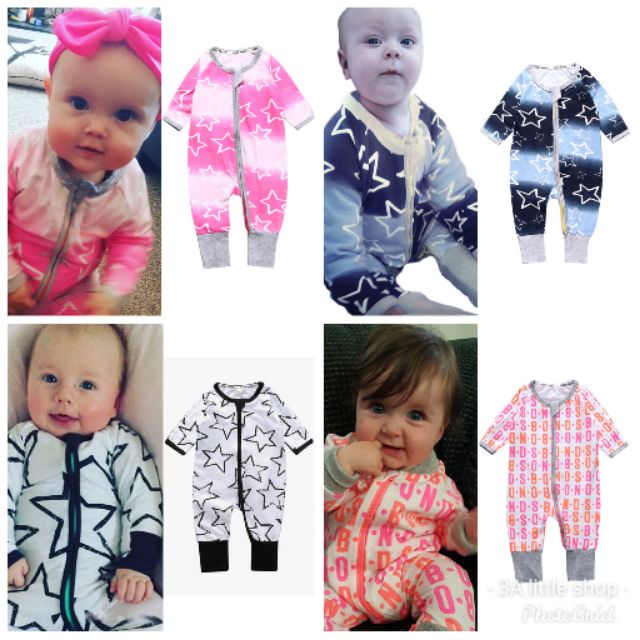 Sleepsuit baby two way zipper | Shopee Malaysia