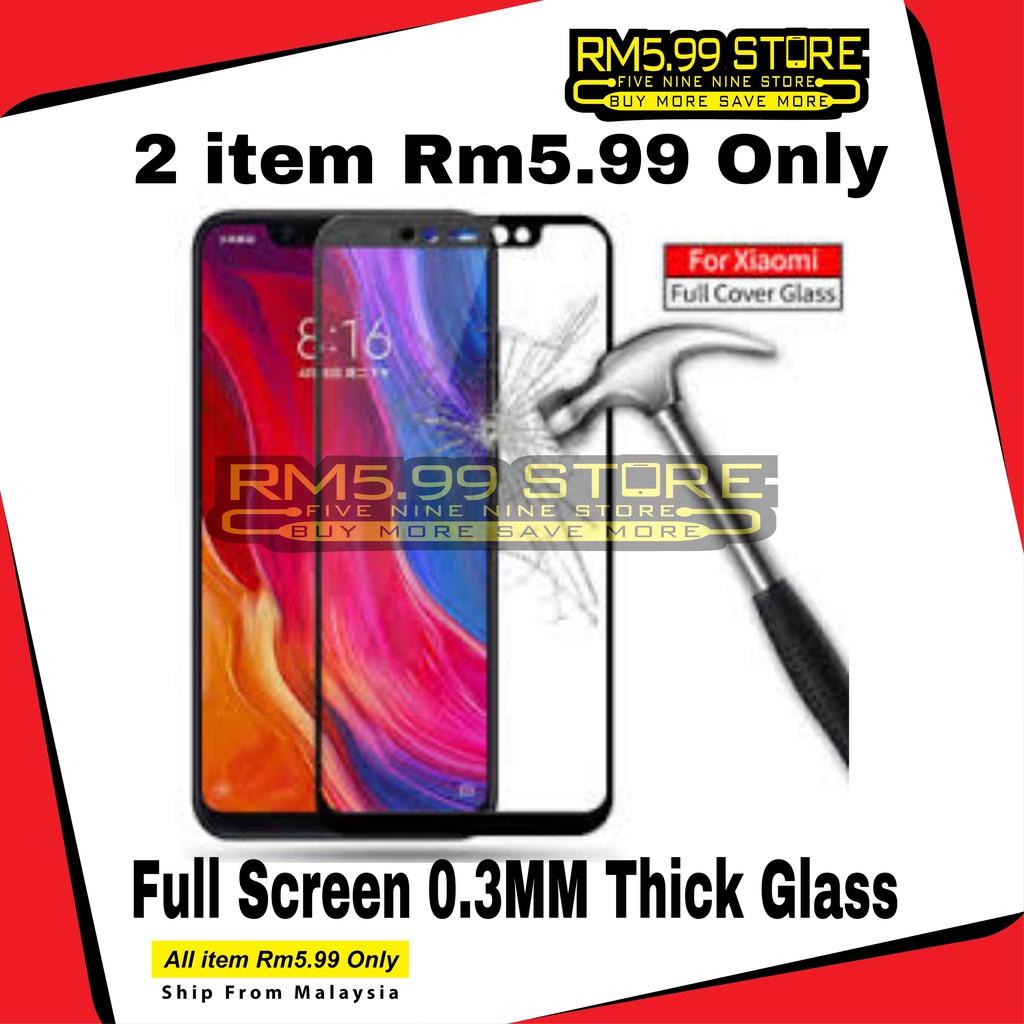 (2 Item) Redmi 5/4A/5A/5 Plus/Note 5A/Note 5A Prime 5D Edge Full Screen 0.3MM Thick 9H Tempered Glass