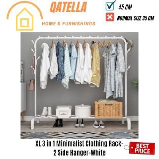 XL Size 3 in 1 RAK  BAJU  Clothes Rack Hanging Organizer 