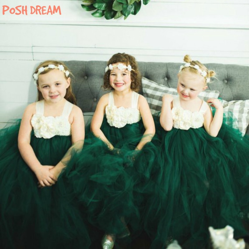 dark green girls dress