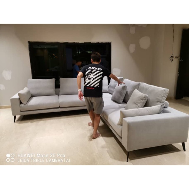Fibre Guard Easy Clean Fabric Corner Sofa Shopee Malaysia