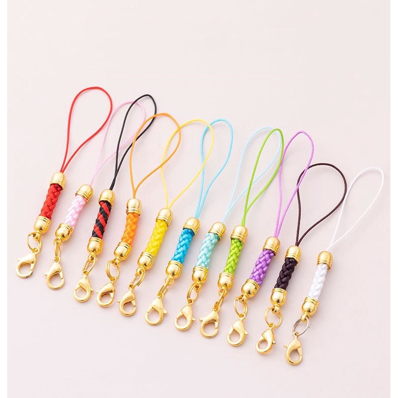 DIY Jewelry Keychain Rope Thread Cord Lanyard Key Rings Key Holder Crafts Metal Lobster Clasp -(Gold,Silver)