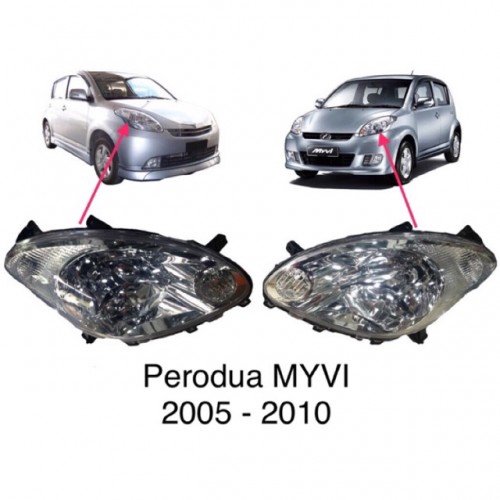 Myvi 2006 2010 Crystal Black Headlamp  Shopee Malaysia