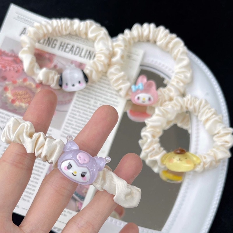 Sanrio hair band cute rubber band girls cartoon Sanrio Melody Kuromi ...