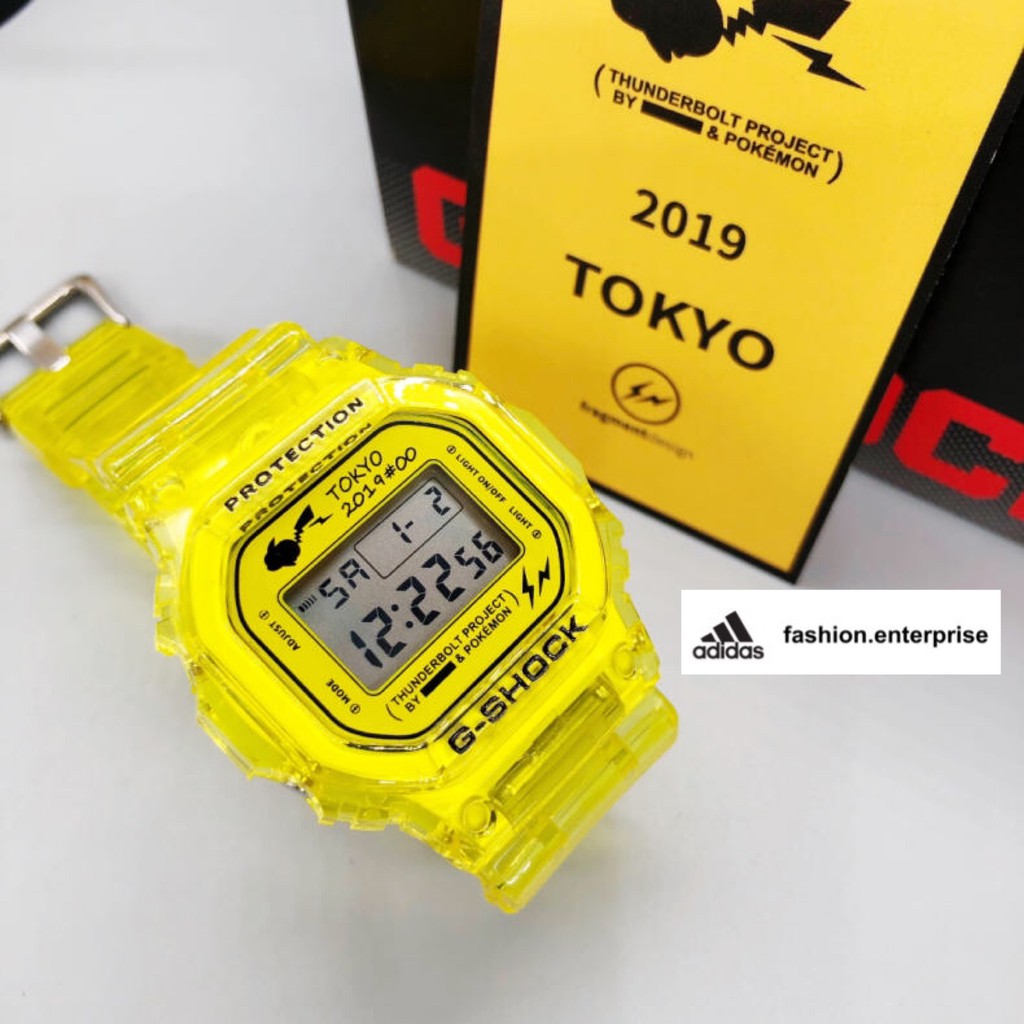 Casio G Shock Pikachu Customized By Dw5600 Original Transparent Yellow Strap Shopee Malaysia