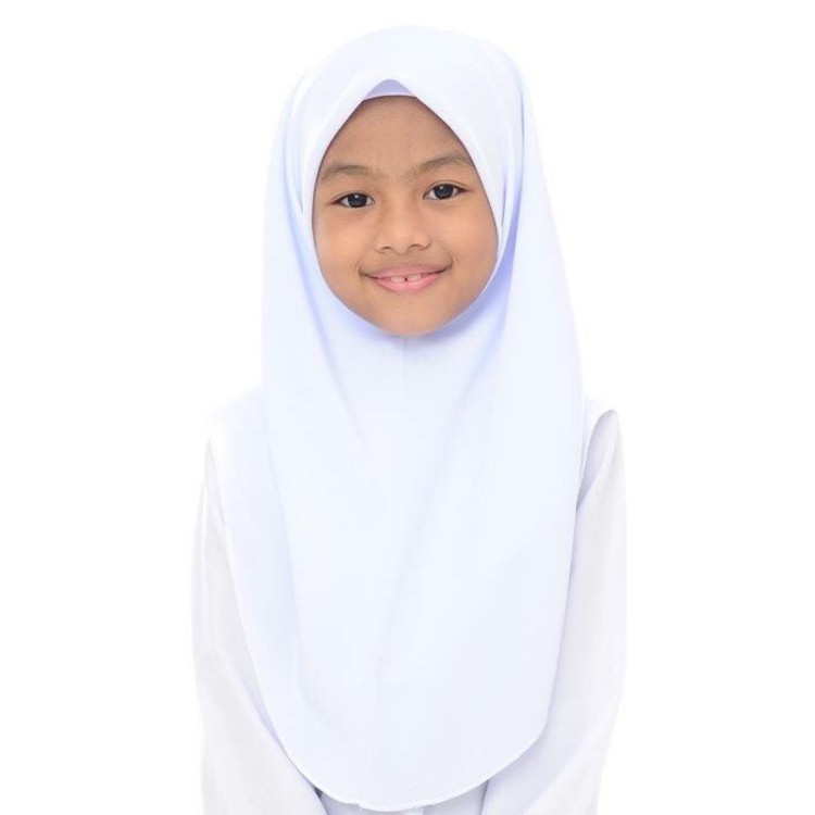 Tudung Sekolah Dua Lapis Koshibo Putih Nila Dan Putih Mutiara By Nasuheart Shopee Malaysia