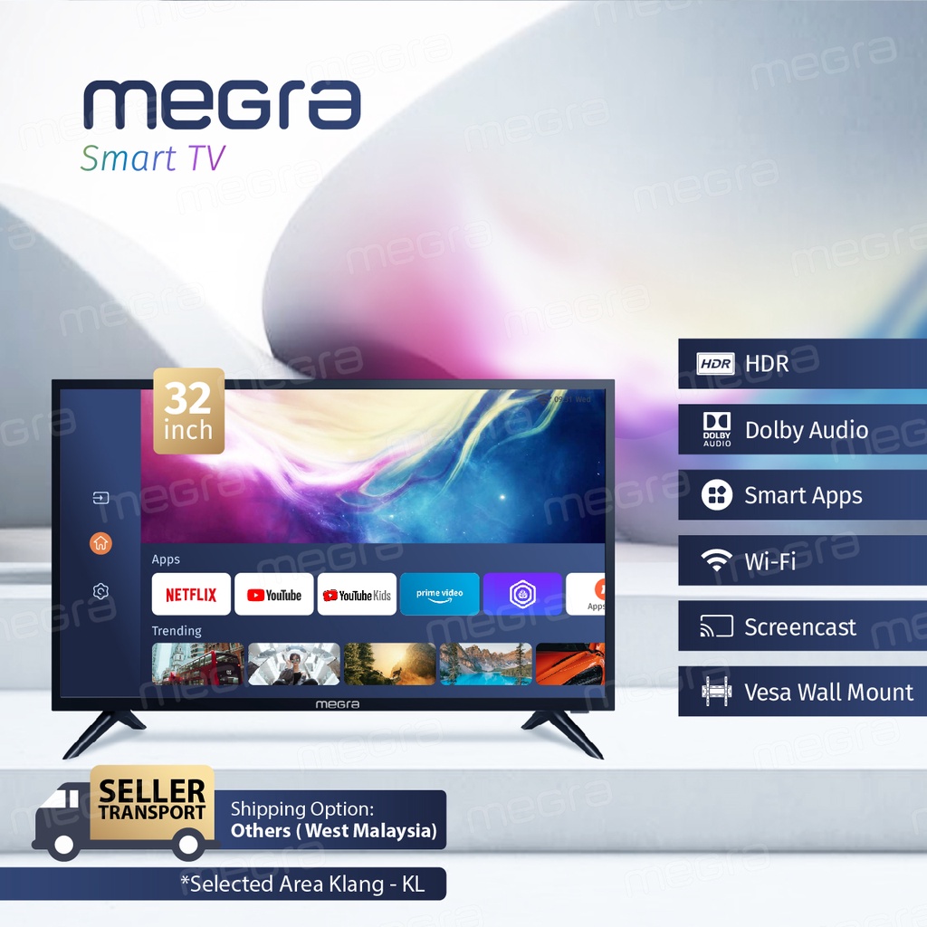 MEGRA 42'' Smart TV Netflix Licensing LED TV with MYTV (32'' / 42'')