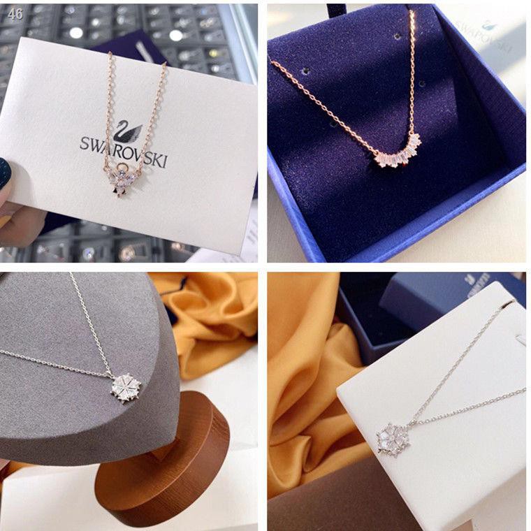 Swarovski Malaikat Kalung Salju Pasang Wanita Keperibadian Merah Bersih Rantai Senyuman Mawar Emas Klavikula Untuk Te Shopee Malaysia
