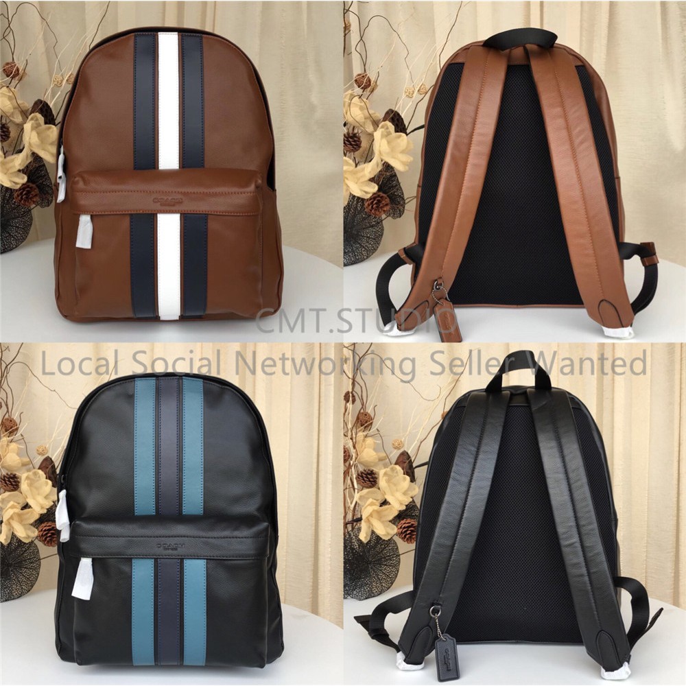 charles backpack with varsity stripe