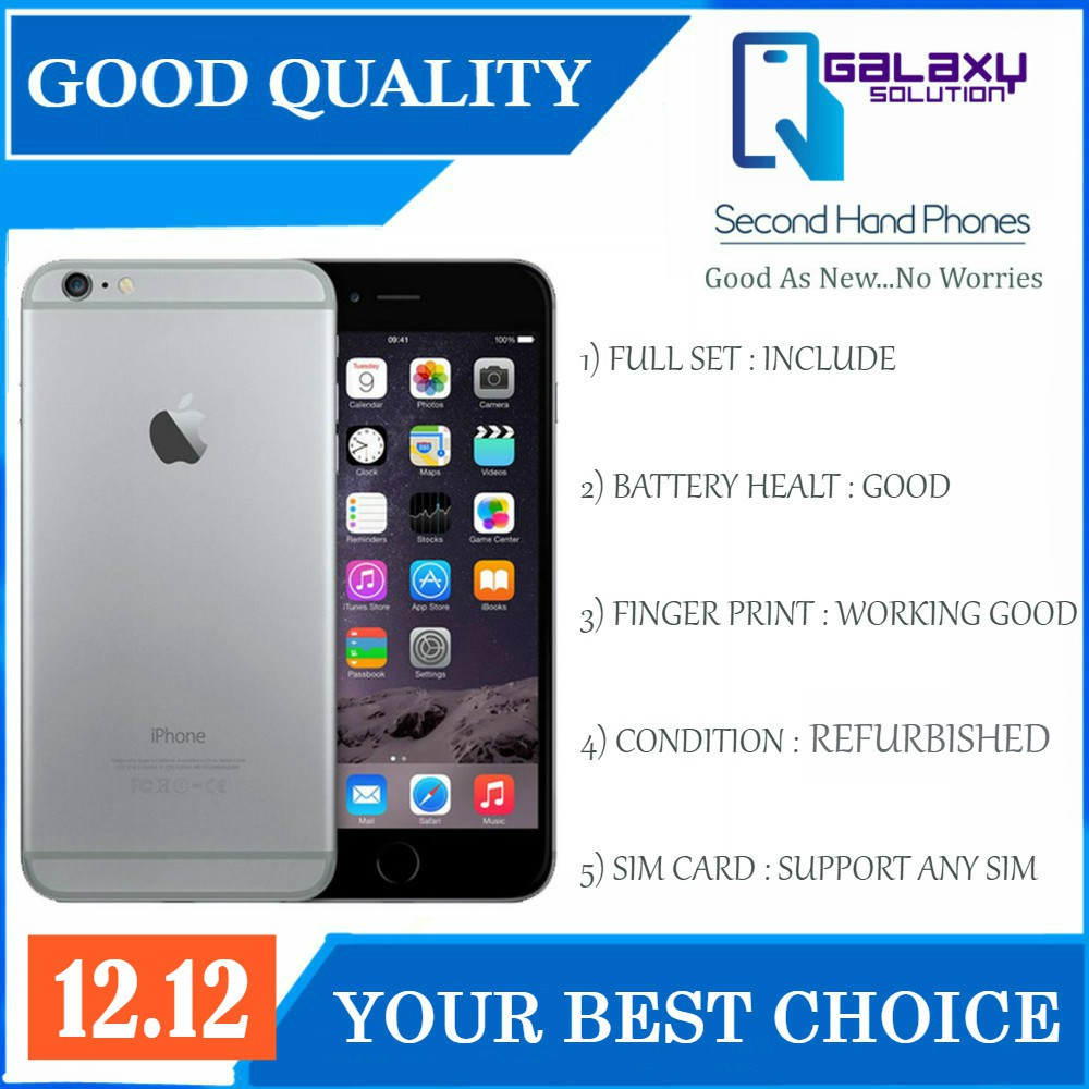 Apple Iphone 6 Plus 128gb 64gb 16gb Original Refurbished 1 Year Warranty Shopee Malaysia