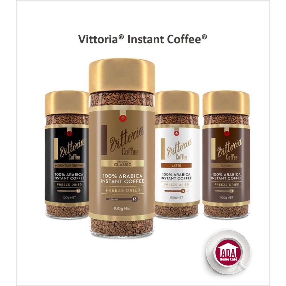 Vittoria Instant Coffee 100g (Original Classic, Latte, Mountain Ground