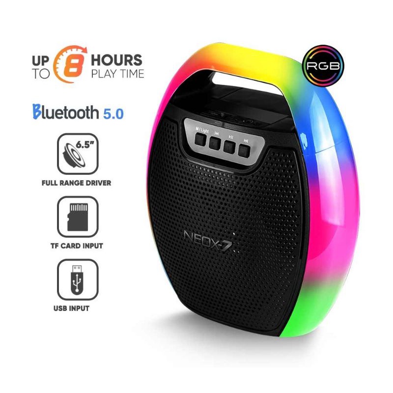 SONICGEAR NEOX 7 RGB LIGHTING EFFECT BLUETOOTH RECHARGEABLE PORTABLE