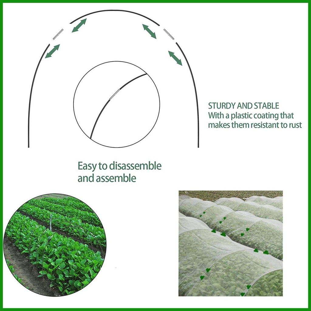 Durable Must Row Cover Hoops Greenhouse Frame Garden Plants Grow Support Tunnels Gardening Houses Fiberglass Growing ... - Image 5