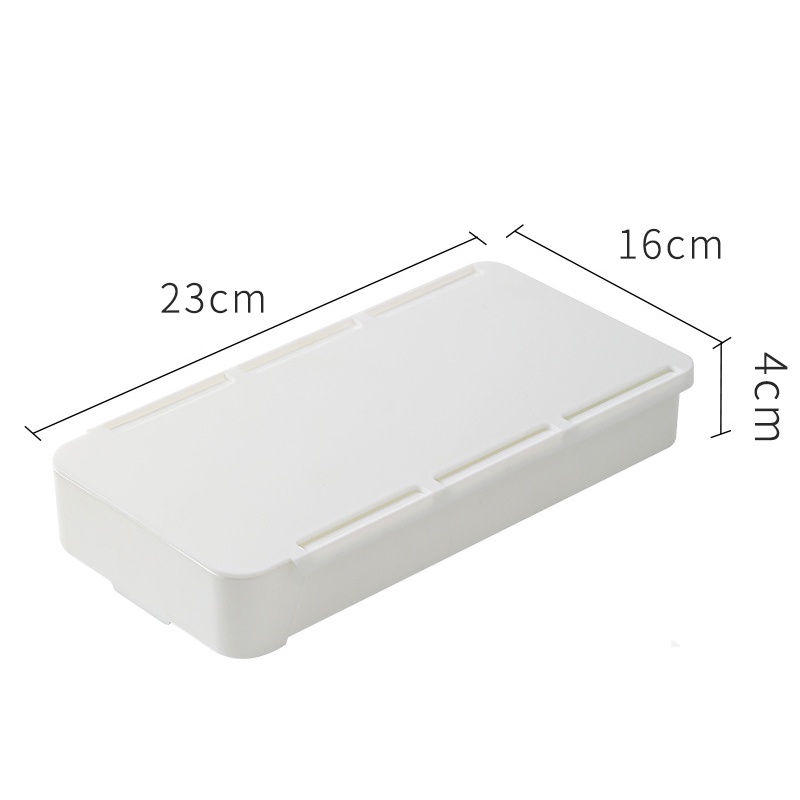 shopee: Self Adhesive Under Desk Table Drawer Tray Pencil Organizer Hidden Storage Boxes (0:1:Color:white2;:::)