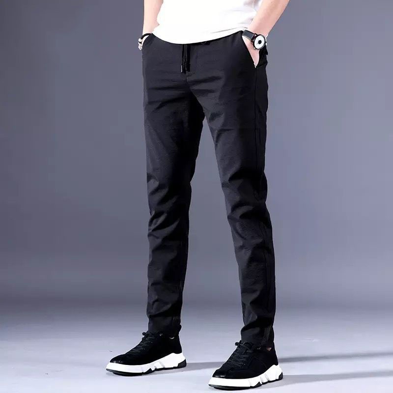 read stock 2021 hot Men's Casual Pants Chinos Elastic Cotton Seluar ...