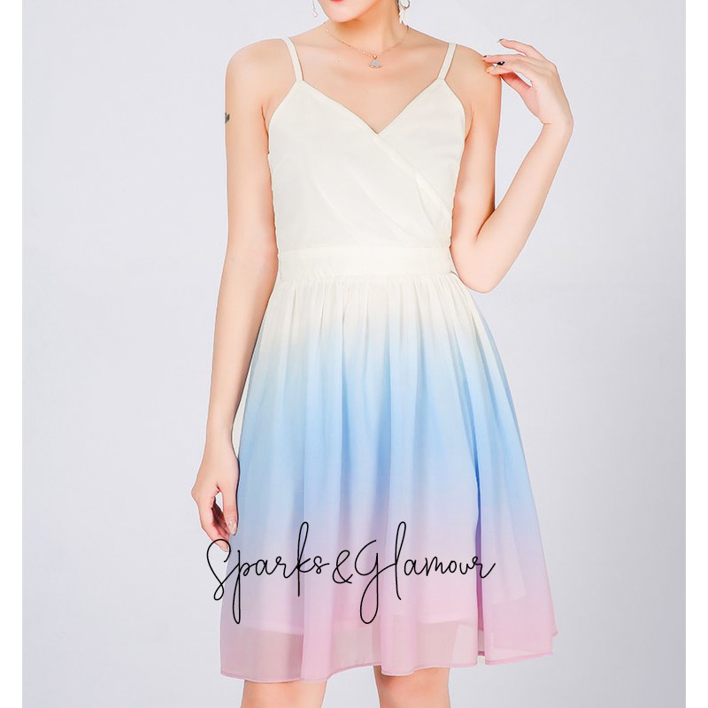 white blue ombre dress