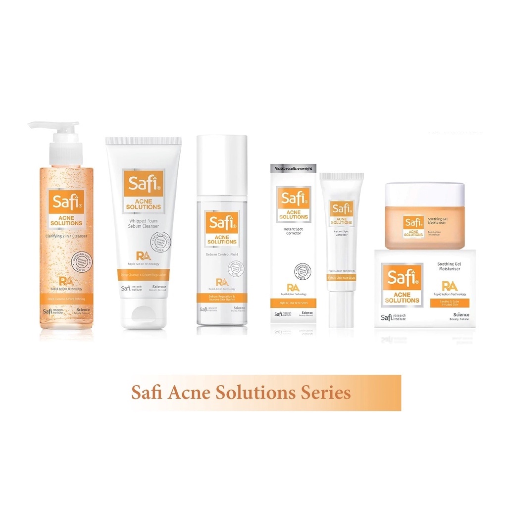 SAFI Acne Solution - Clarifying 2in1 Cleanser/Sebum Control Fluid/Spot