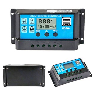10A 12/24V LCD Auto Work Solar Charge Controller PWM Dual USB Output Charger