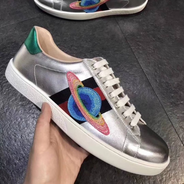 gucci silver ace sneakers