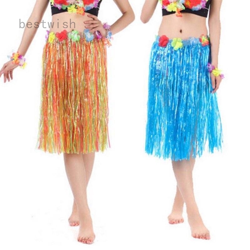 60cm Long Hawaiian Hula Grass Party Dress Luau Skirt Beach Dance Costume  1pc | Shopee Malaysia