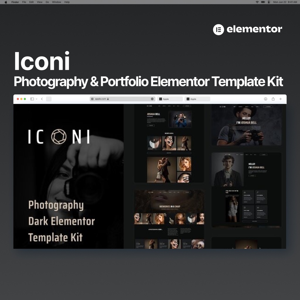 Iconi Photography & Portfolio Elementor Template Kit (Elementor