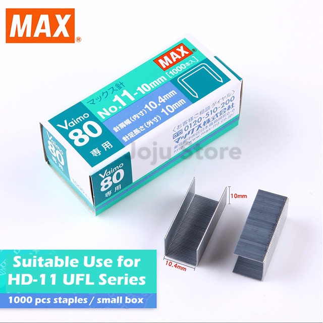 MAX Vaimo 80 Staples No.11-10mm / Stapler Bullet / Dawai Kokot / Ubat ...