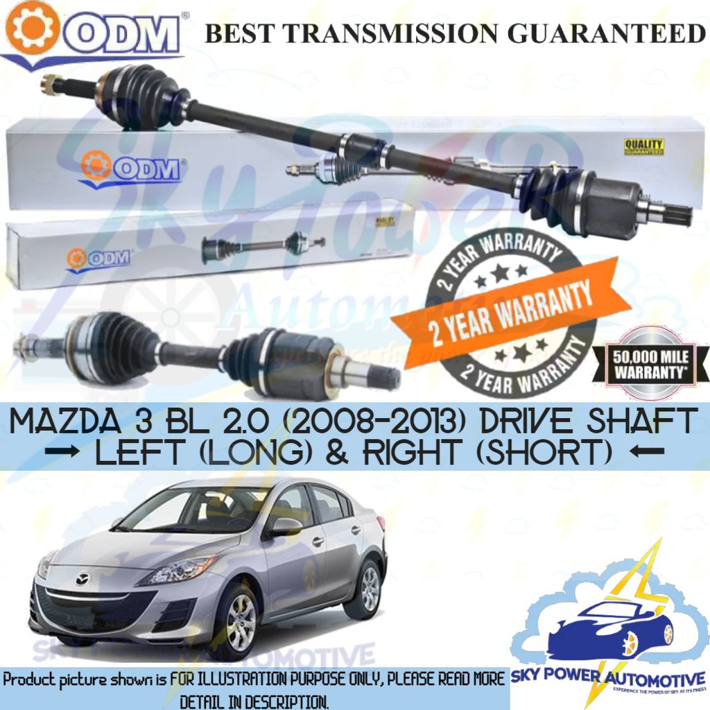 MAZDA 3 BL 2.0 (20082013) (AUTO) ODM (CYCAR) DRIVE SHAFT (LEFT & RIGHT