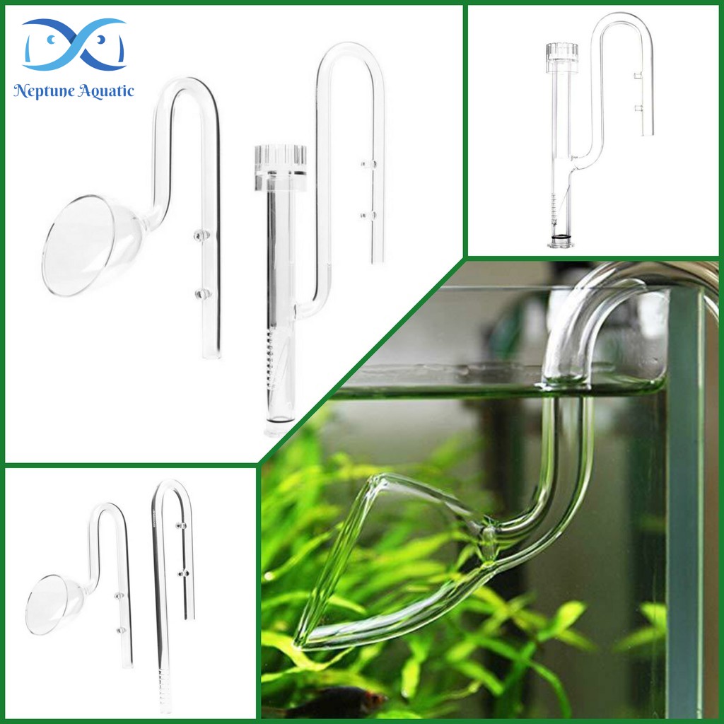 [Ready Stock] Aquarium Aquascape Glass Lily Pipe Surface Skimmer Set