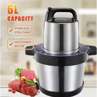 🌹READY STOCK🌹 6L Stainless Steel Meat Grinder Heavy Duty Mixer & Blender 2 in 1 Knife Meat Chopper Mesin Pengisar Daging