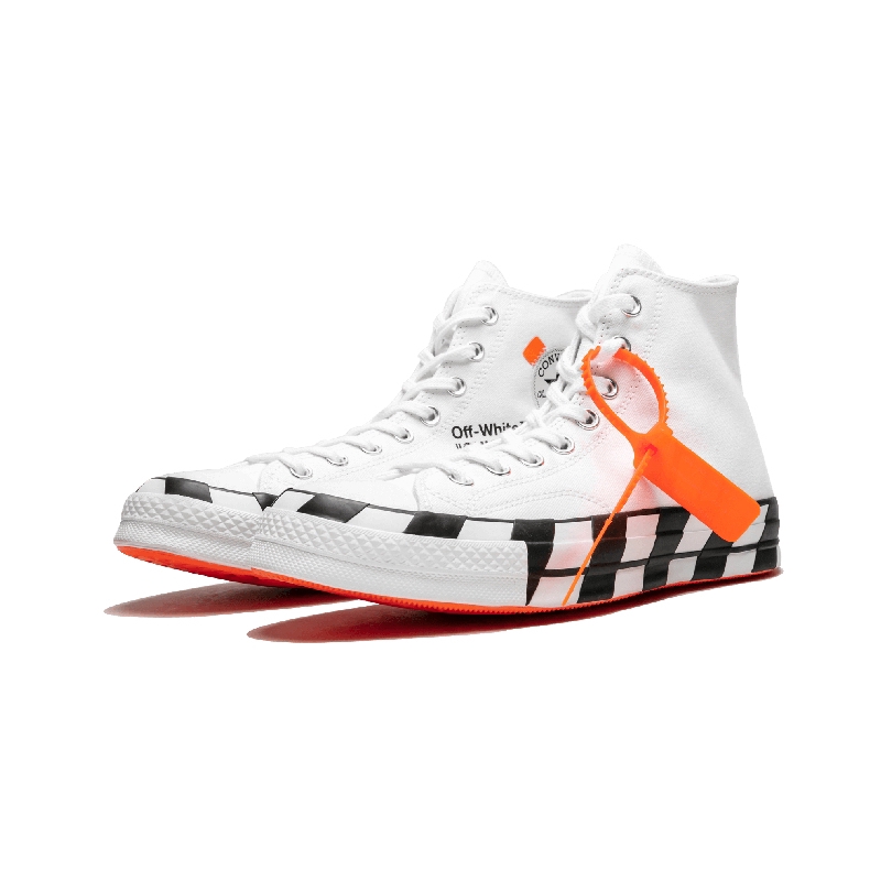 off white high top canvas shoes
