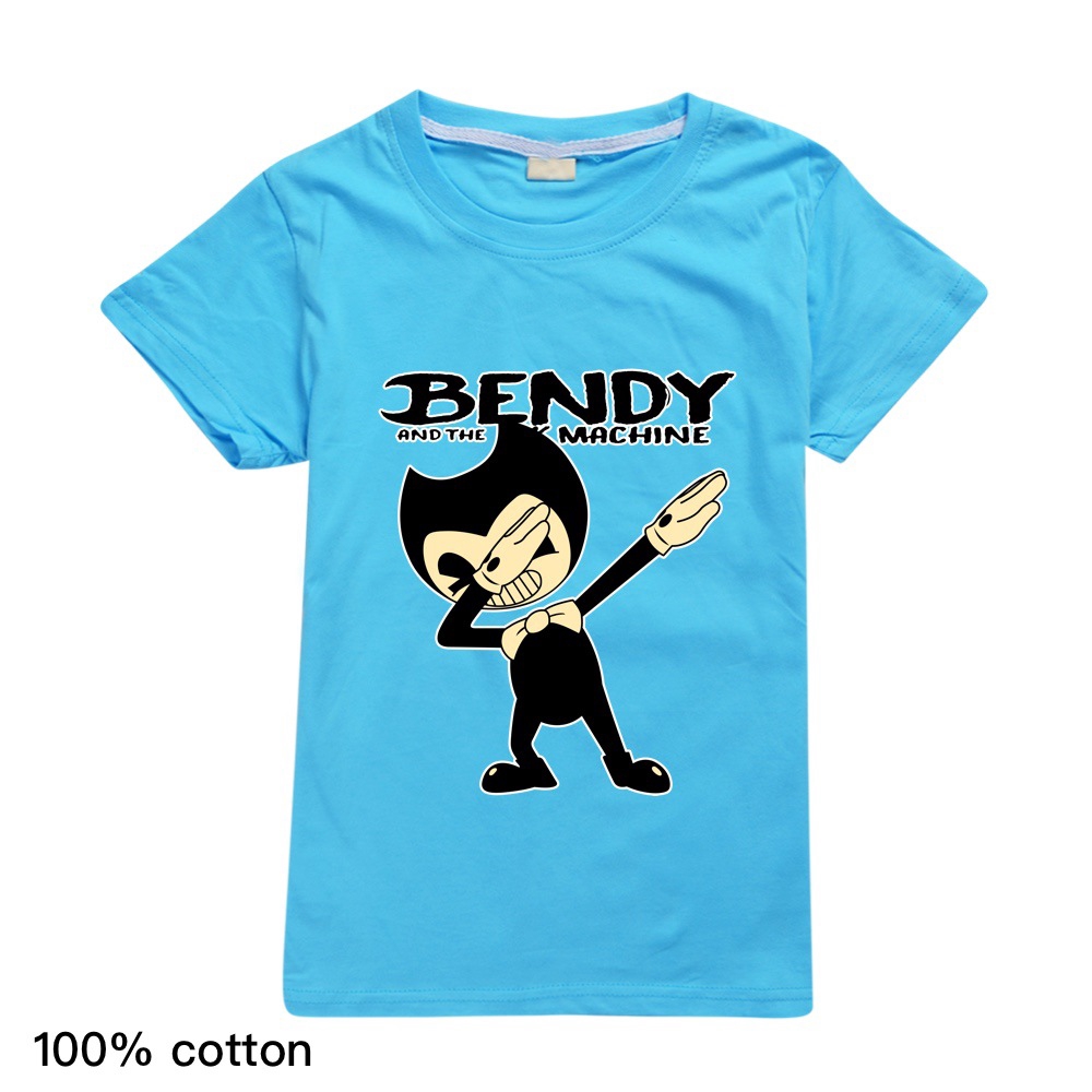 2020 Summer Tops 100 Cotton Bendy And The Ink Machine Kids T Shirts For Boys And Girls Tee Shirts Shopee Malaysia - big boy girl 1 13y summer t shirts children short sleeve tee top clothes cartoon roblox game print c