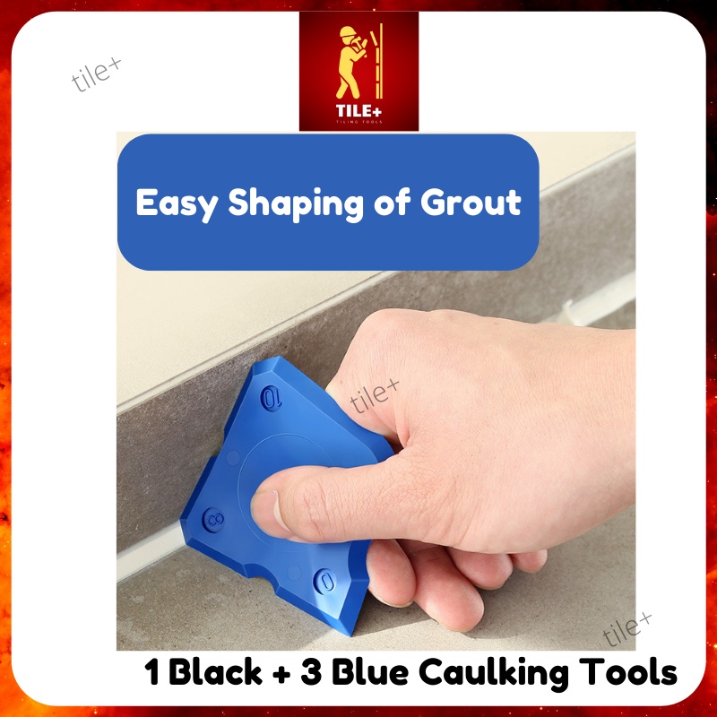 Tile+ 4 PCS Silicone Sealant Caulking Tools Removing Grout Grouting 90