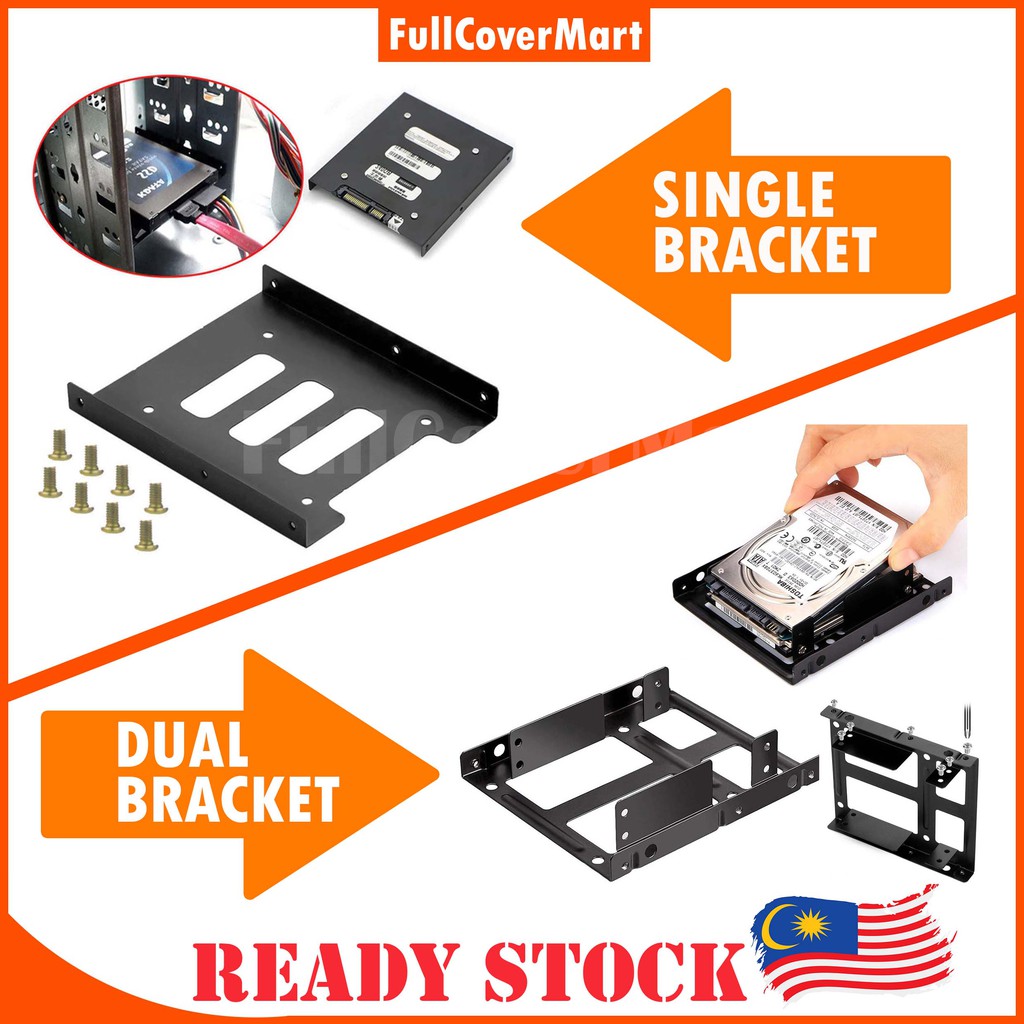 Hard Disk Holder Hdd Ssd Bracket Holder 2 5 To 3 5 Mounting Free Screw Shopee Malaysia