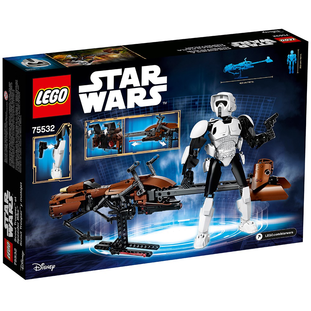 lego star wars scout trooper & speeder bike 75532