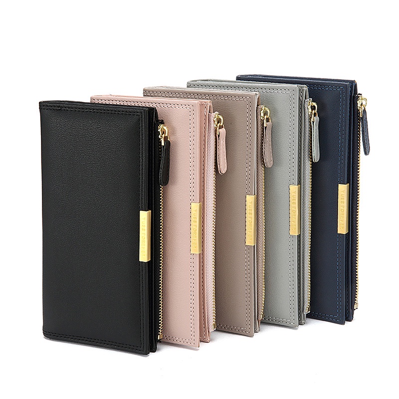 Long women's wallet bifold purse woman card holder dompet duit perempuan wanita 12 case-alyssaa