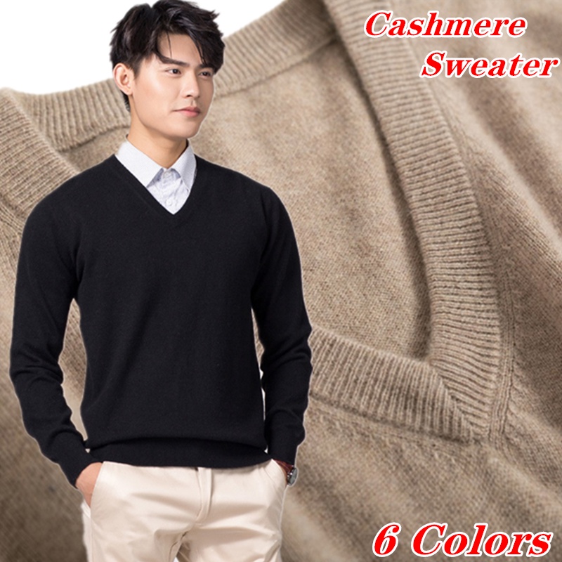 Men Spring Autumn V neck Casaul Wool Cashmere Sweaters Jumper Long Sleeve Bottoming Sweaters Pullovers Pullovers